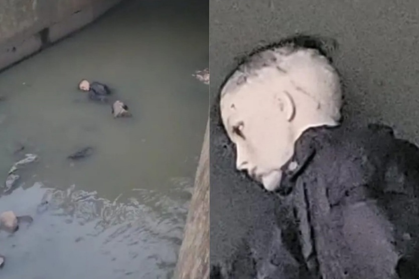 moradores-se-assustam-com-boneco-boiando-em-rio-e-acionam-pm-e-corpo-de-bombeiros